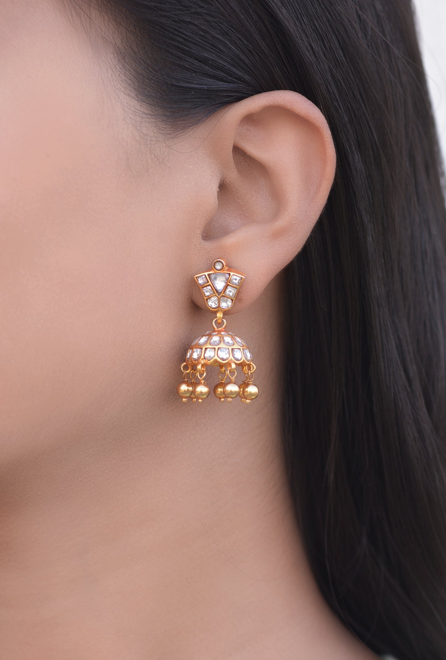 Polki Gold Plated Jhumka