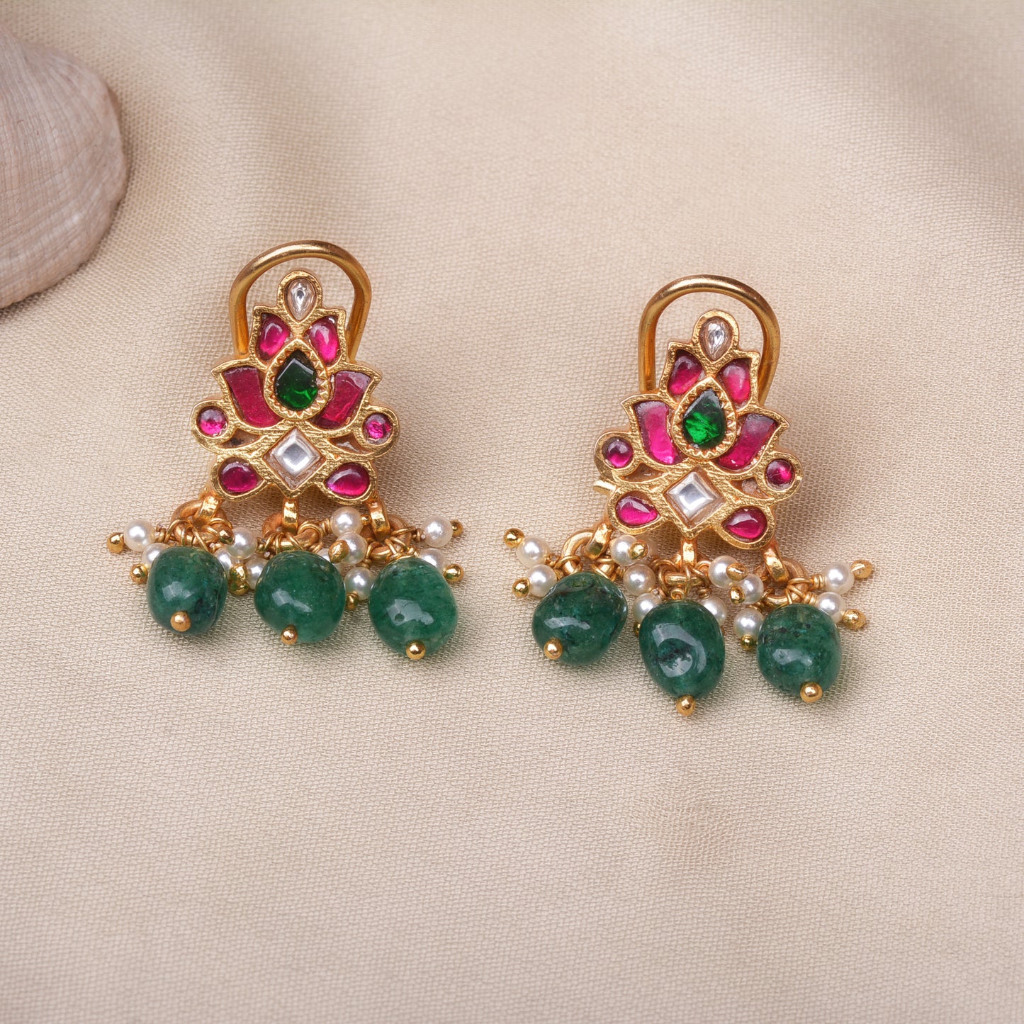 Kundan Lotus Earrings