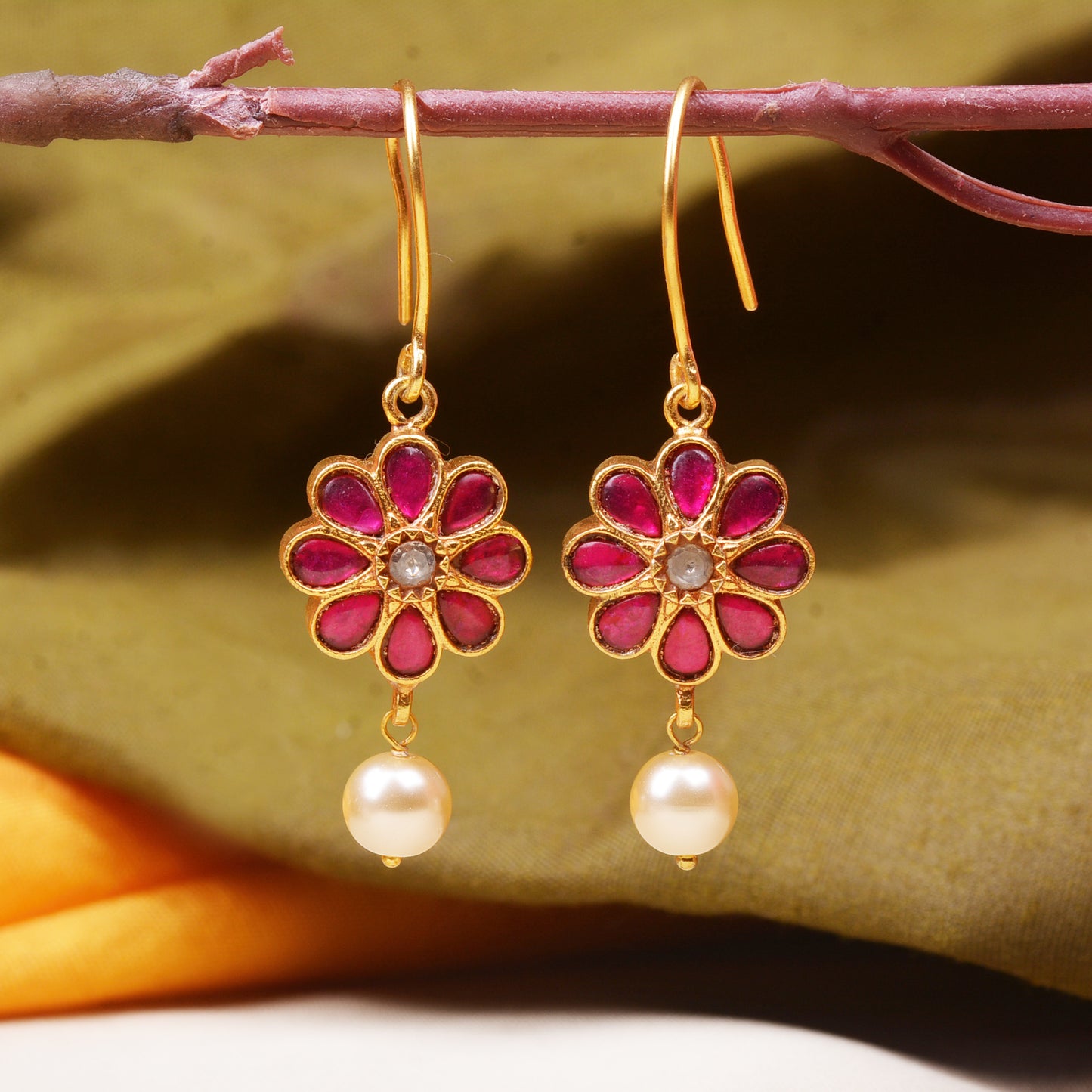 Floral Kundan Earrings