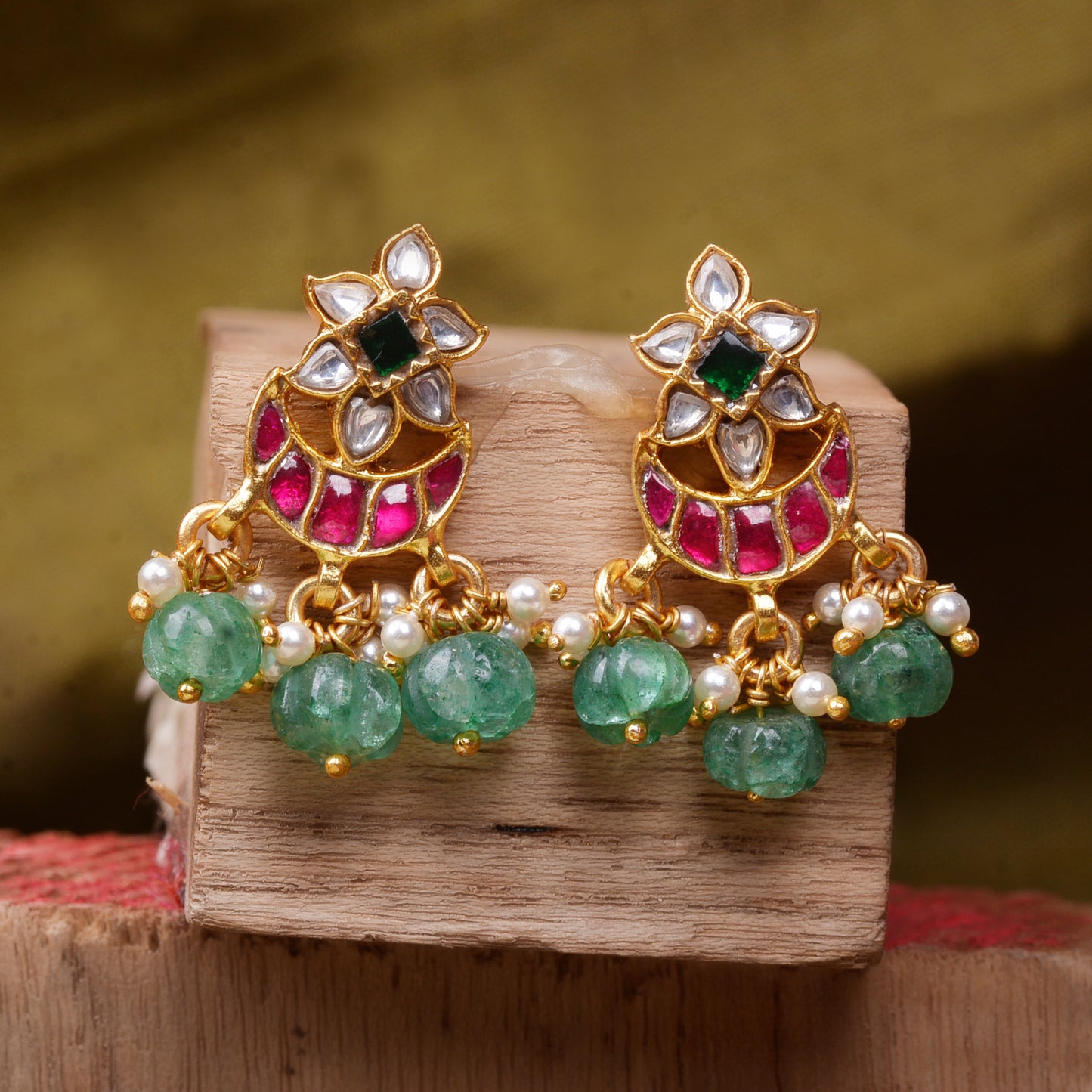 92.5 Silver Gold-Plated  Chandbalis Earrings