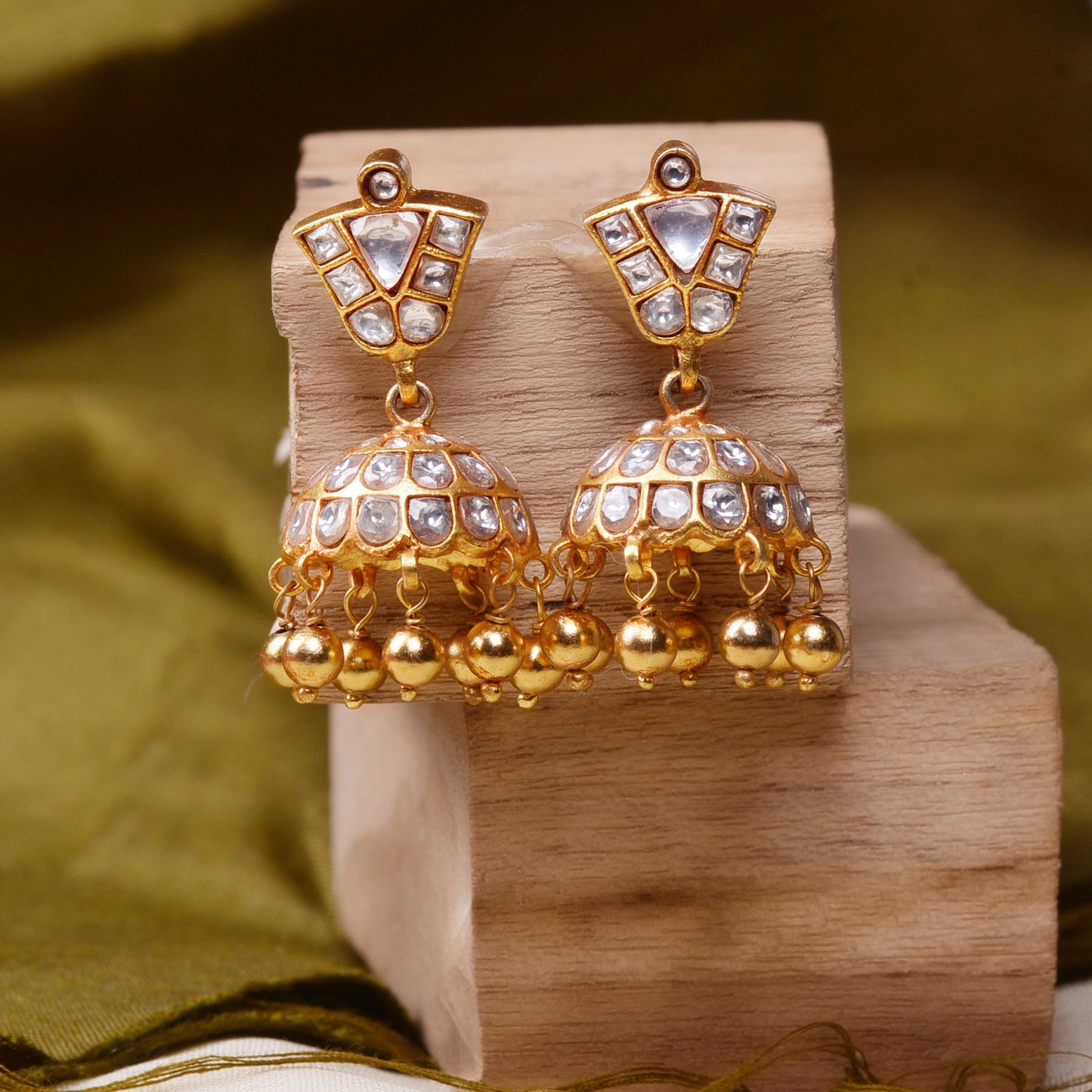 Polki Gold Plated Jhumka