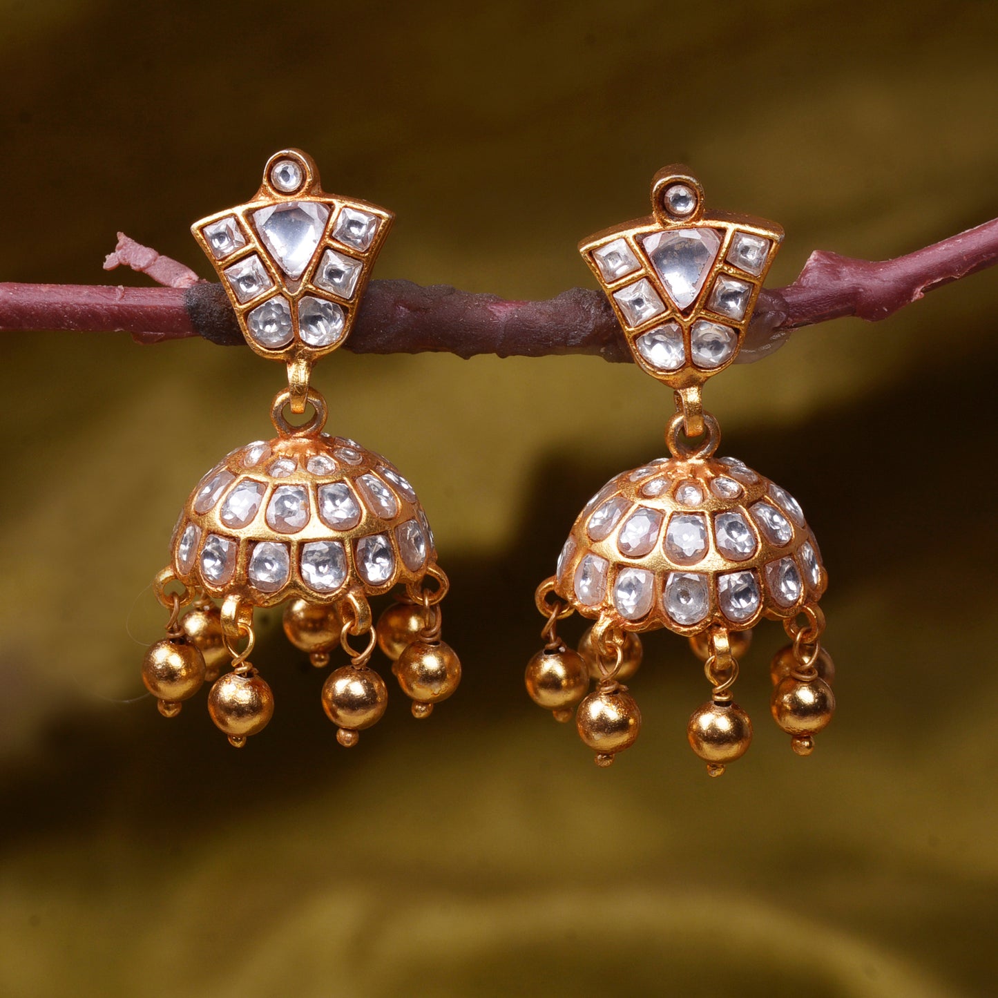 Polki Gold Plated Jhumka