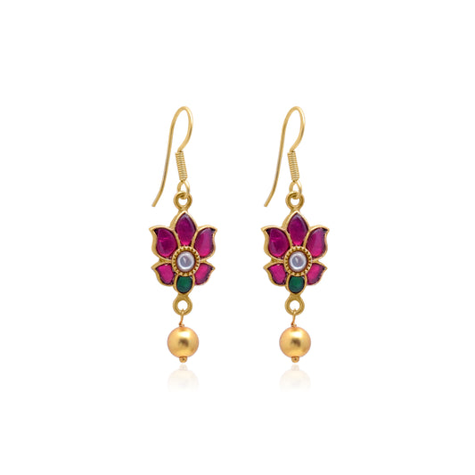 CLASSY PINK STONE EARRING